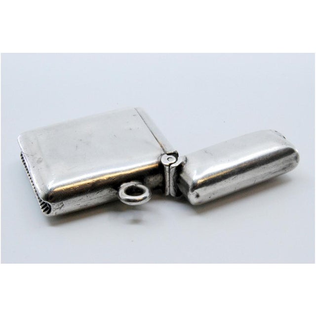 Plain Silver Matchbox with Hinged Lid For Sale - Image 3 of 11