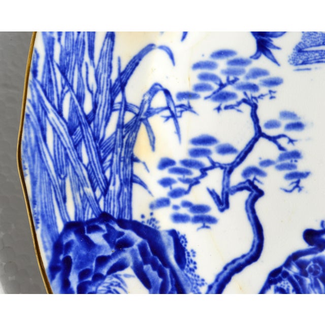 Late 19th Century Late 19th Century Royal Crown Derby Blue Mikado Bone China 22k Gold Accent Bread & Butter Plate England For Sale - Image 5 of 13