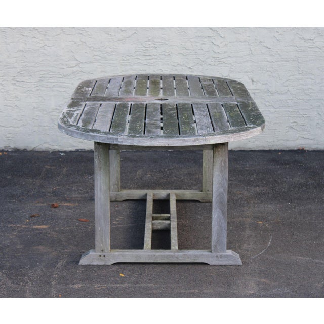 Gloster Teak Outdoor Dining Table With Six Chairs For Sale - Image 13 of 18