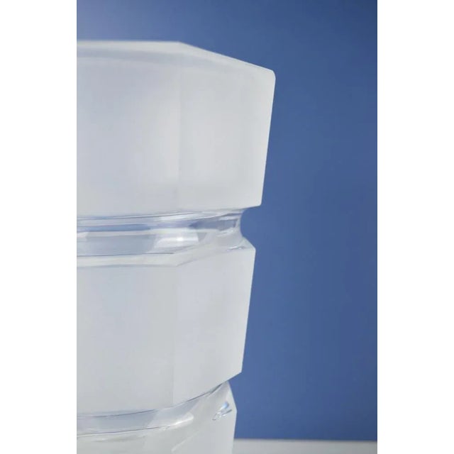 Large Modernist Crystal Vase For Sale - Image 6 of 10