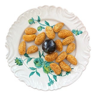 Italian Trompe l'Oeil Fig and Nuts Plate For Sale