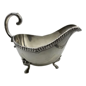 Vintage Large EG Webster & Sons Victorian Silverplate Gravy Boat