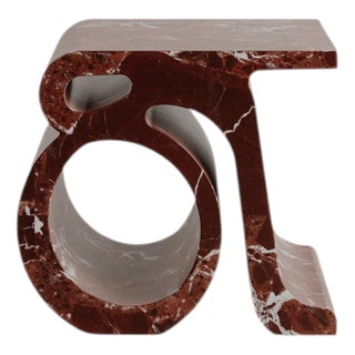 Rosso Lepanto Marble and Stone Prae Stool by Esther Knopfler For Sale