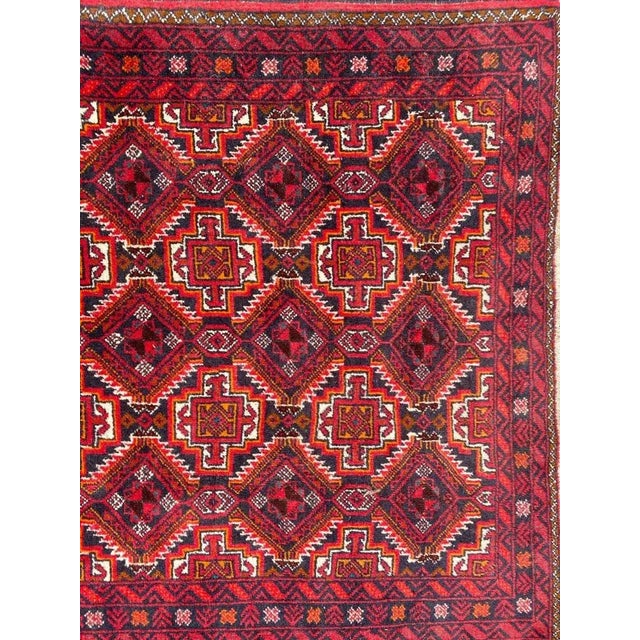Rustic Vintage Turkmen Baluch Back Rug, 1980s For Sale - Image 3 of 11