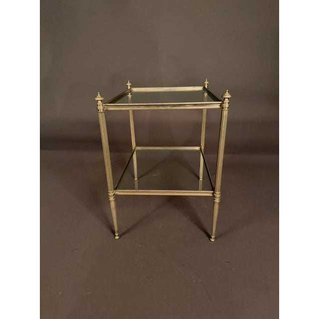 French Small Side Table, Nickel-Plated Bronze, Circa 1950 For Sale - Image 12 of 15