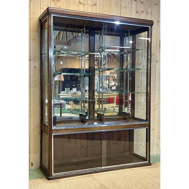Shop Cabinet in Oak with Sliding Glass Doors For Sale - Image 15 of 18