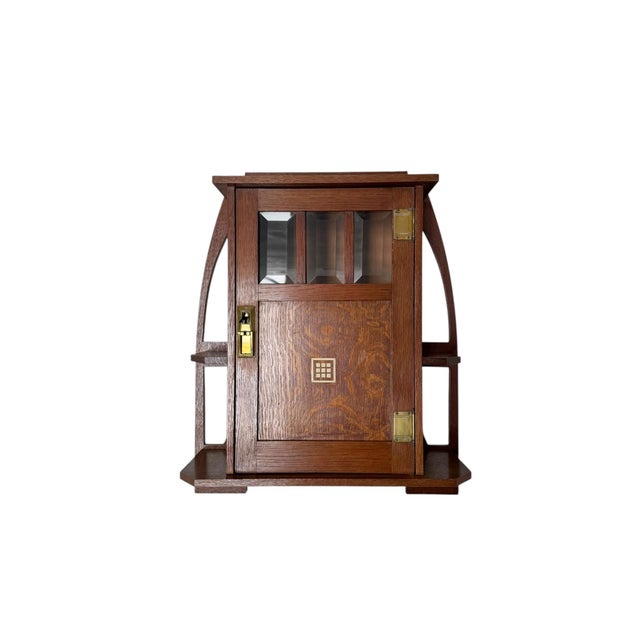 Arts & Crafts Wall Cabinet in Oak from Onder den Sint Maarten, 1900s For Sale - Image 4 of 10