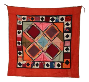 Vintage Embroidered Uzbek Wall Hung Patchwork Tapestry, 1920s