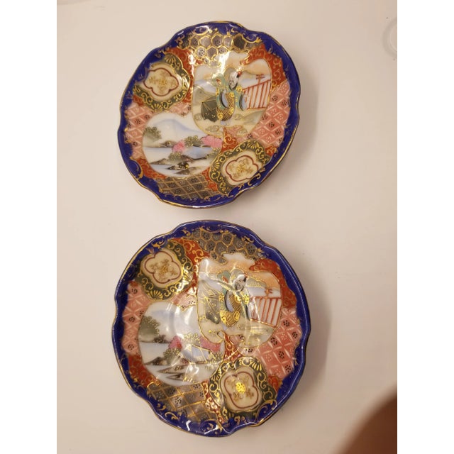1950s 1950s Gilcee Porcelain Japanese Tea Saucers- a Pair For Sale - Image 5 of 5