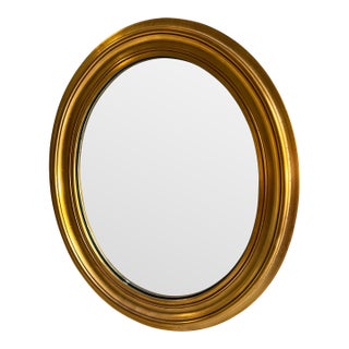 Vintage Oval Gold Mirror For Sale
