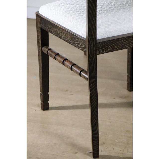 Modernist Chairs in Oak and Bouclé Fabric, 1940s, Set of 4 For Sale - Image 4 of 18