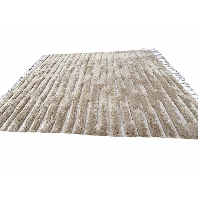 RH Morro Wool Rug 9' x 12' | Wheat | Hand-Knotted New Zealand Wool Beautiful Staging Condition | Professionally Cleaned...
