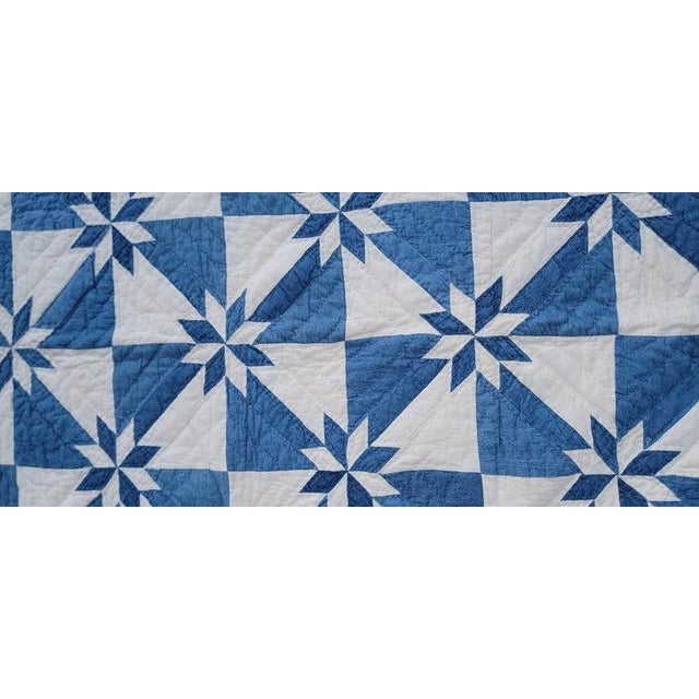 Blue/White Contained Eight Point Star For Sale In Los Angeles - Image 6 of 8