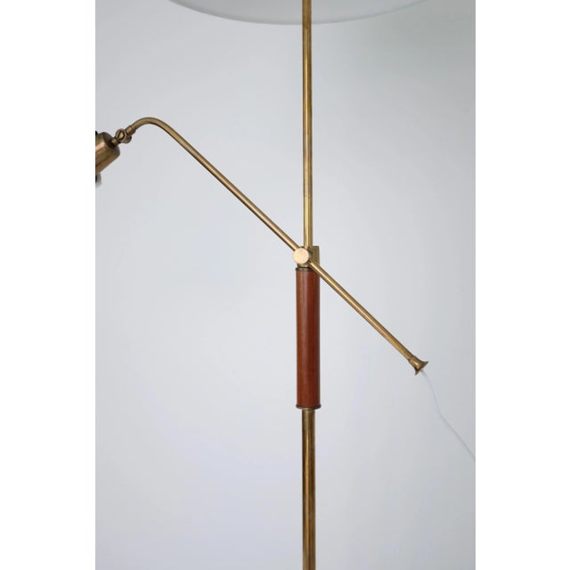 Mid-Century Modern 1950's Brass and Wood Floor Lamp by Bertil Brisborg For Sale - Image 3 of 8