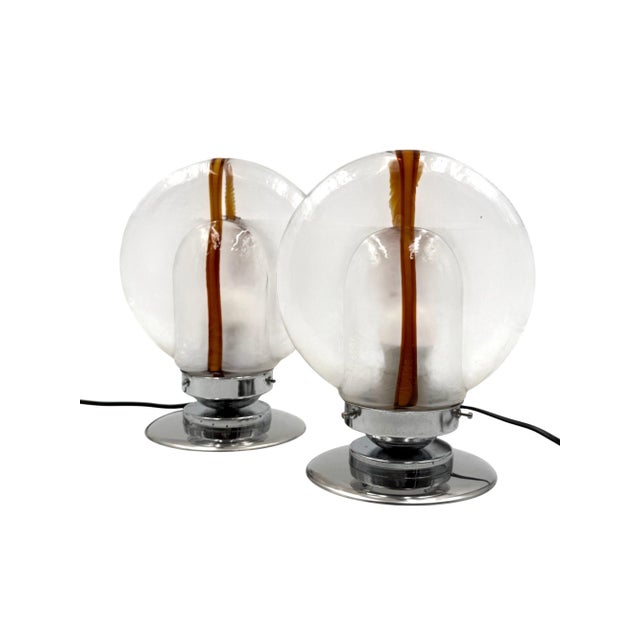 Murano Glass Lamps by Toni Zuccheri for Mazzega, Italy, 1970s, Set of 2 For Sale - Image 3 of 10