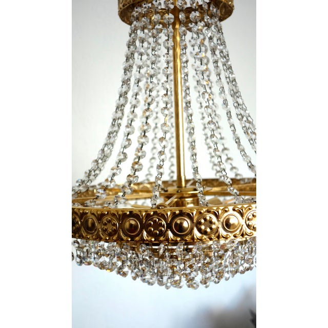 Crystal and 24k Gold Plated Chandelier from Sölken Leuchten, 1970s For Sale - Image 12 of 14