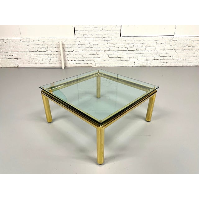 1980s Mid-Century Tubular Brass Coffee Table For Sale - Image 5 of 12