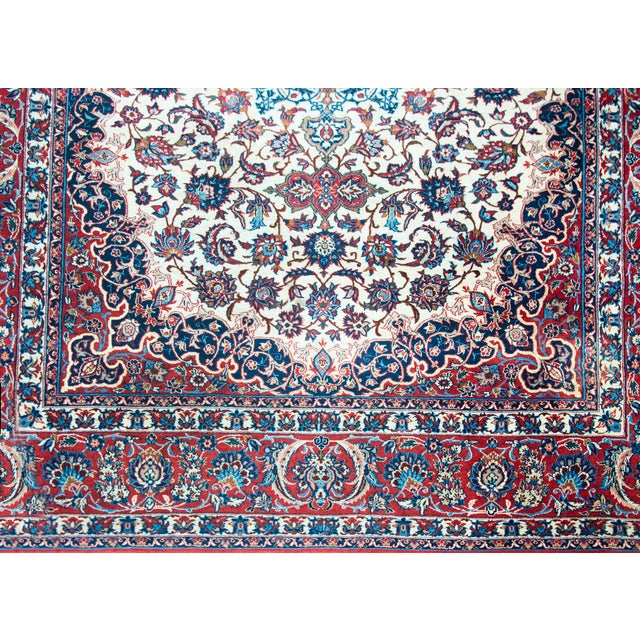 Mid 20th Century Vintage Persian Isfahan Rug For Sale - Image 5 of 15