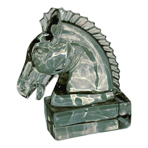 Early 20th Century Striking Heisey, Glass Horse Head.