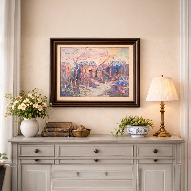 Charles Lapicque, Untitled (Home), Gouache on Paper, 1974, Framed For Sale - Image 3 of 7