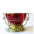American Antique Perkins Brass Onion Lantern 20" Ruby Red Glass Nautical Ship Oil Lamp For Sale - Image 3 of 8