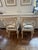 2000 - 2009 Two Bellman Chairs, White Lacquered With Gold Cilding, New Upholstered Seats and Chair Ties For Sale - Image 5 of 15