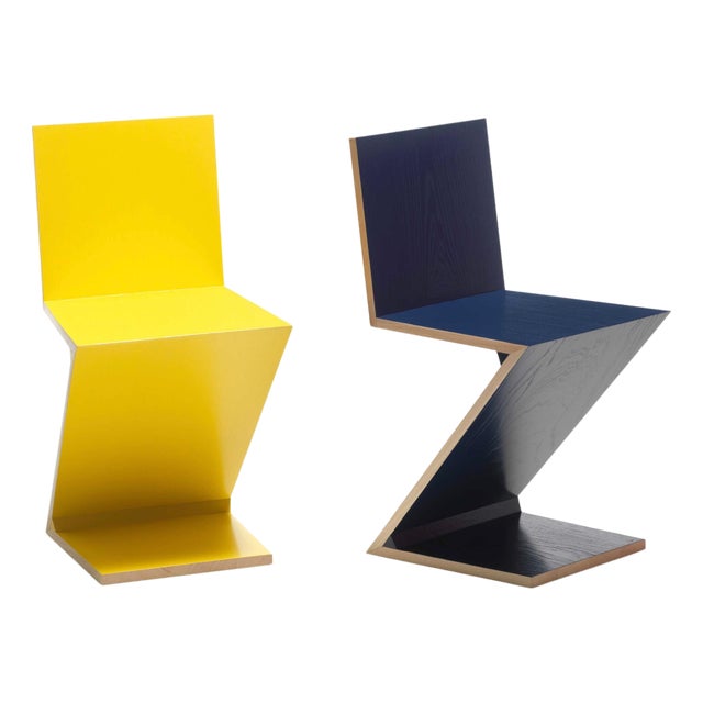 Zig Zag Chair by Gerrit Thomas Rietveld for Cassina, Set of 2 For Sale