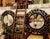 Pair of decorative round mirrors Ø 100cm Wear consistent with age and use. Measures : Ø 100cm Materials : Glass - Mirror -...