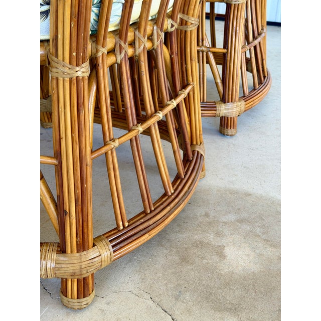 Vintage Coastal Organic Modern Pencil Rattan Lounge Chairs – Pair For Sale - Image 9 of 12