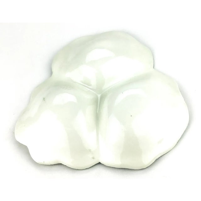 Ceramic Vintage Faience Italian Made Artisan Ceramic 3 Portion Serving Dish For Sale - Image 7 of 8