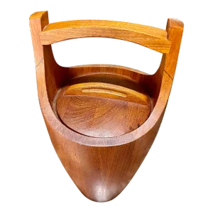 Vintage Danish Modern Stave Teak Ice Bucket/Lid, Jens Quistgaard for Dansk, 1960’s, Mark #811