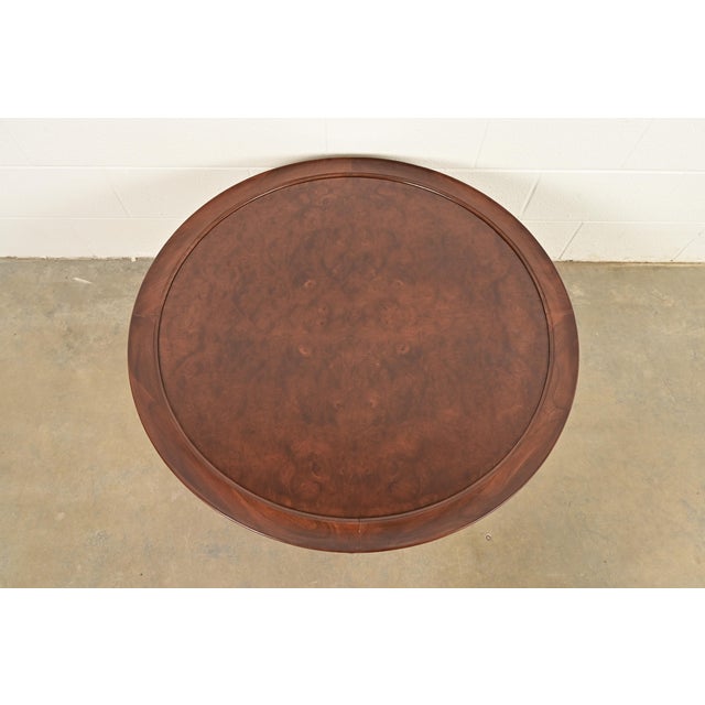 Brown Michael Taylor for Baker Far East Collection Hollywood Regency Chinoiserie Burled Walnut Coffee Table, Newly Refinished For Sale - Image 8 of 10