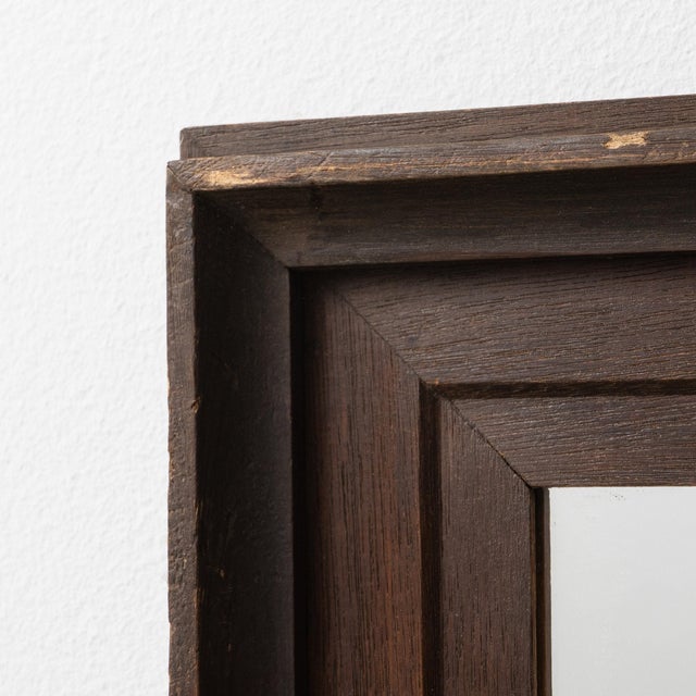 French 19th Century France Brown Wood Mirror For Sale - Image 3 of 9