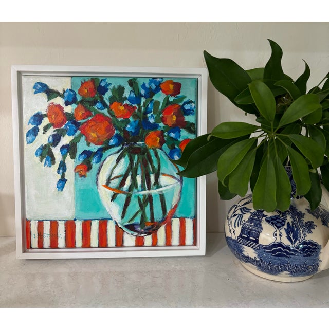 “Garden Rhythm” Original Acrylic Contemporary Expressive Floral Still Life by Linda McDonough For Sale - Image 10 of 12