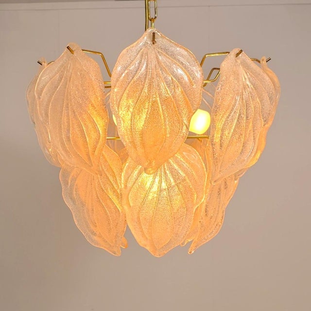 Mid-Century Modern Murano Ice Glass Chandelier from Novaresi, 1970s For Sale - Image 3 of 8