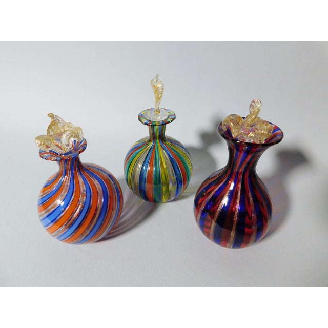 Set of 3 Murano Glass Perfume Bottles For Sale - Image 4 of 10