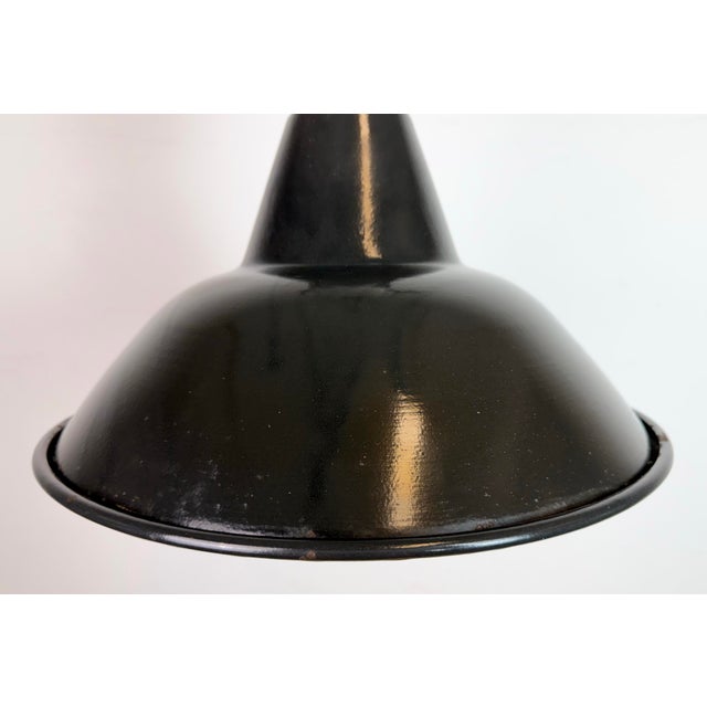 Industrial Black Enamel Pendant Lamps from Elektrosvit, 1960s, Set of 4 For Sale - Image 10 of 18