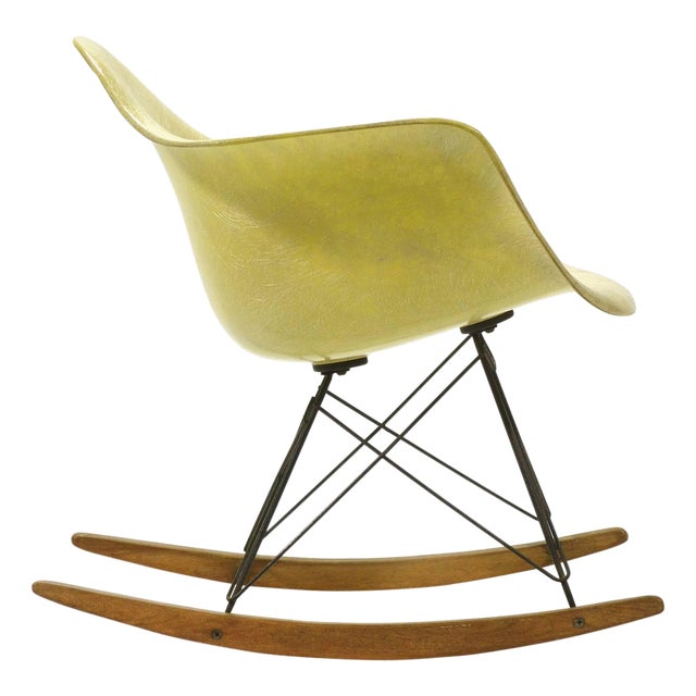 Eames Lemon Yellow Zenith Rope-Edge, RAR Rocker by Herman Miller For Sale