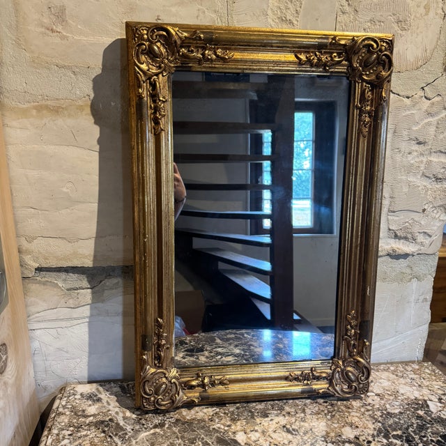 Antique German Gilded Wood and Stucco Rococo Revival Mirror with Original Mercury Glass, 1850 For Sale - Image 12 of 18