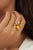 Yellow Whimsical Diamond Bear Cocktail Ring With 7.24ct Cabochon Citrine in 18k Gold Size 7 For Sale - Image 8 of 15