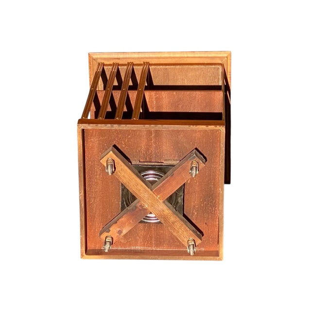 Antique 2 Tier Carpathian Elm Revolving Bookcase With Paterae Inlay For Sale - Image 12 of 12