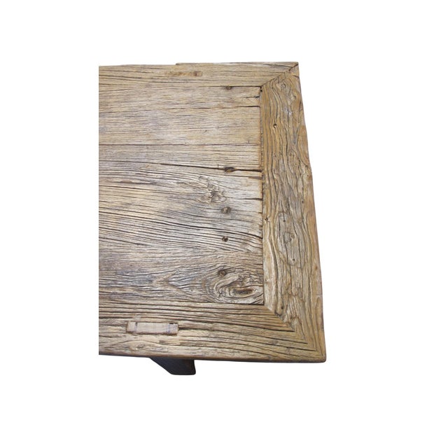 Vintage 86" Long Elm Bench For Sale - Image 13 of 13
