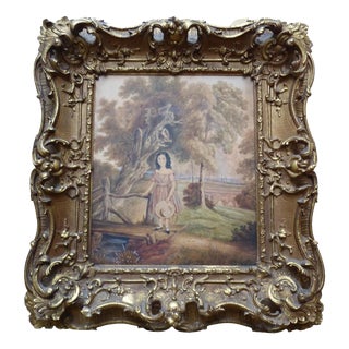 E. J. Bradshaw, Portrait of a Little Girl, 1845, Watercolour on Paper, Framed For Sale