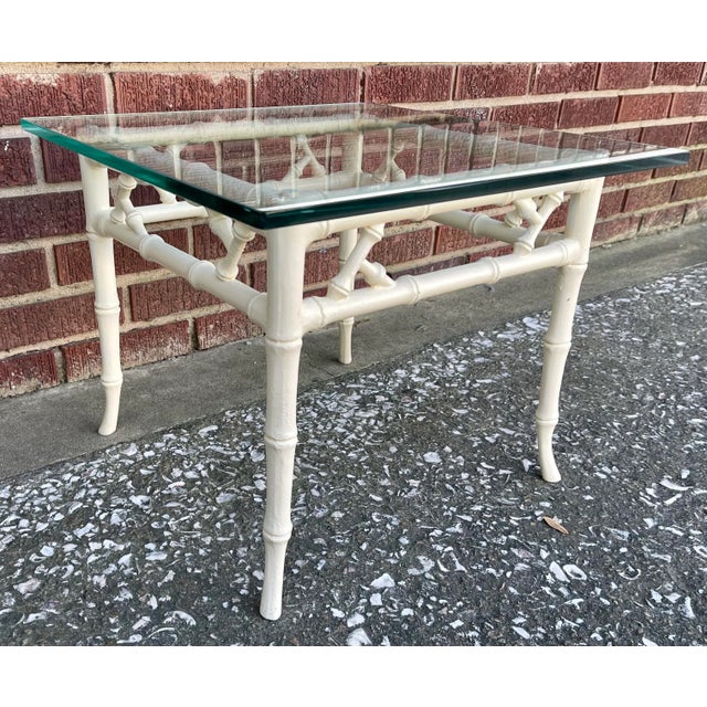 1960s Faux Bamboo Iron Table For Sale - Image 4 of 12
