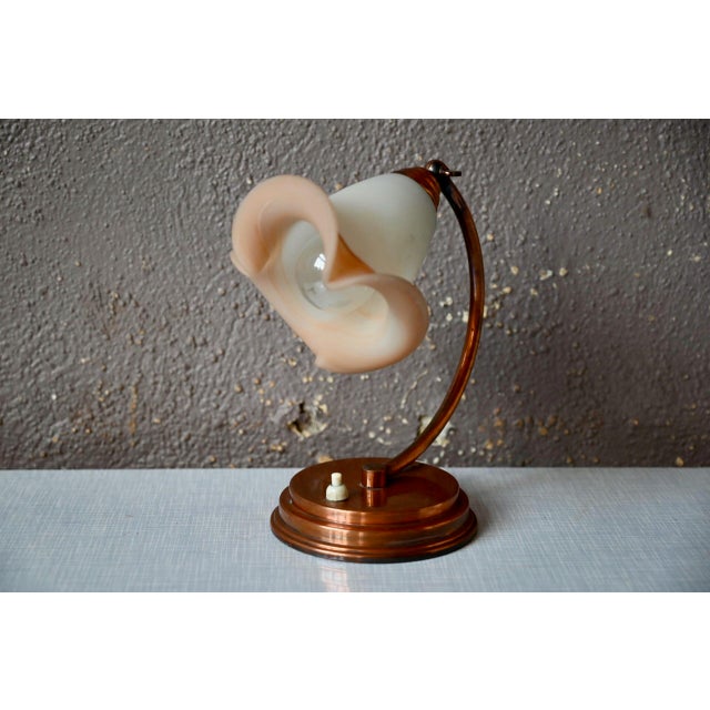 Bohemian Bedside Lamp in Frosted Pink Glass For Sale - Image 10 of 10