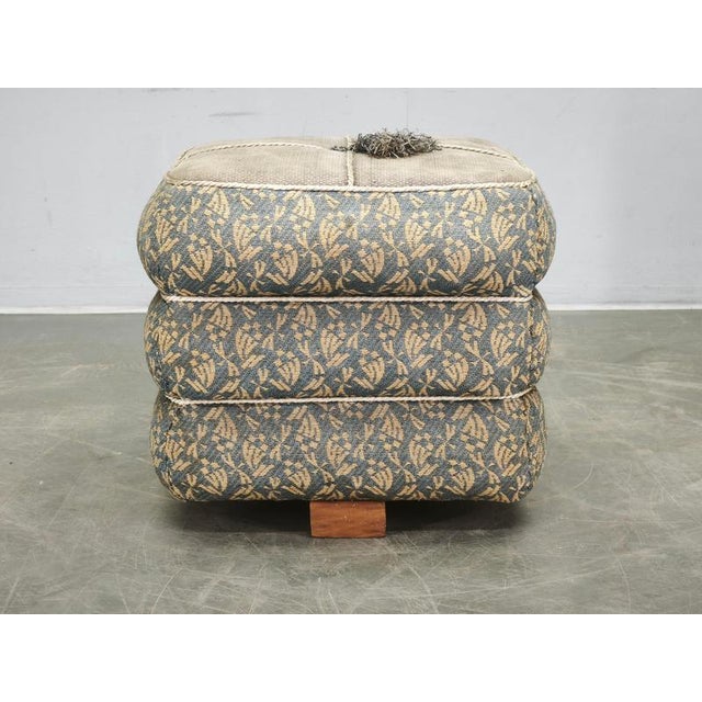 Art Deco Czech Upholstered Walnut Ottoman, 1930s For Sale - Image 4 of 14