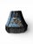 A striking custom lampshade crafted from luxurious sapphire “Regal Zebra” velvet fabric, featuring a bold black zebra...