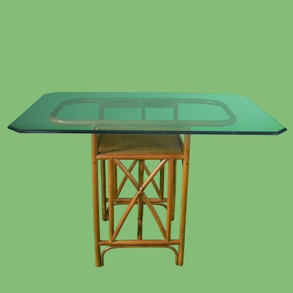 Mid-Century Modern Late 20th Century Tall Rattan Honeymoon Set For Sale - Image 3 of 6