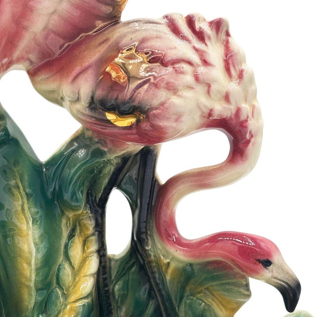 1956 Ceramic Flamingo Tropical Pond Indoor Planter by Lane & Company California For Sale - Image 9 of 12
