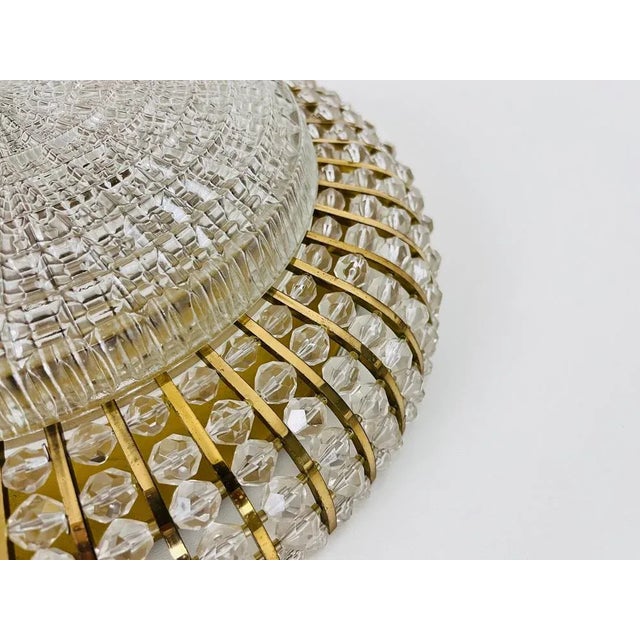 Metal Glass and Brass Flush Mount attributed to Emil Stejnar for Rupert Nikoll, 1960s For Sale - Image 7 of 12